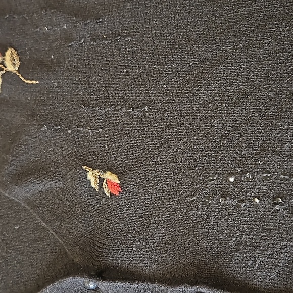 Koret Black Floral Embroidered Sweater Vest size L - Picture 6 of 10